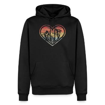 Rétro Australien Shepherd Vintage Shepherd Chien - Sweat à capuche Premium bio Homme - noir - Devant - Nico (187cm)