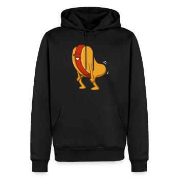 Dancing Hot dog cadeau de saucisse - Sweat à capuche Premium bio Homme - noir - Devant - Nico (187cm)