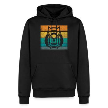 Retro Capybara Vintage Cochon d’eau rongeur - Sweat à capuche Premium bio Homme - noir - Devant - Nico (187cm)