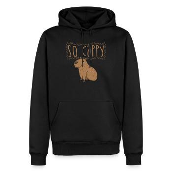 Capybara Cochon d’eau Rongeur - Sweat à capuche Premium bio Homme - noir - Devant - Nico (187cm)