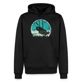 Lawn Mower Lawn Mowing Garden Gardener - Men’s Premium Organic Hoodie - black - Front - Nico (187cm)