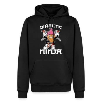 Diabetic Ninja diabétique cadeau - Sweat à capuche Premium bio Homme - noir - Devant - Nico (187cm)