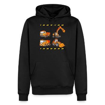 Bagger Betonmischer LKWs Jungen Bau - Männer Premium Bio Hoodie - Schwarz - Vorne - Nico (187cm)