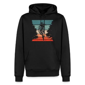 Cross Country MTB Mountain Bike - Männer Premium Bio Hoodie - Schwarz - Vorne - Nico (187cm)