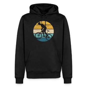 Cross Country MTB Mountain Bike - Männer Premium Bio Hoodie - Schwarz - Vorne - Nico (187cm)