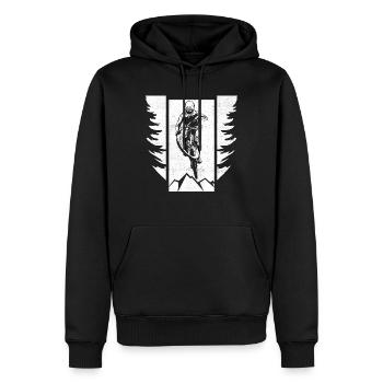 Cross Country MTB Mountain Bike - Männer Premium Bio Hoodie - Schwarz - Vorne - Nico (187cm)