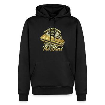 Spielen sie das Blues Music Instrument Mundharmonika Geschenk - Männer Premium Bio Hoodie - Schwarz - Vorne - Nico (187cm)