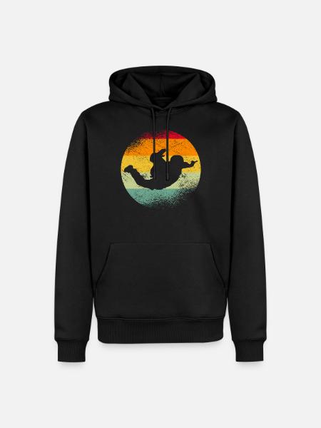 Retro Skydiving Skydivers - Men’s Premium Organic Hoodie - black