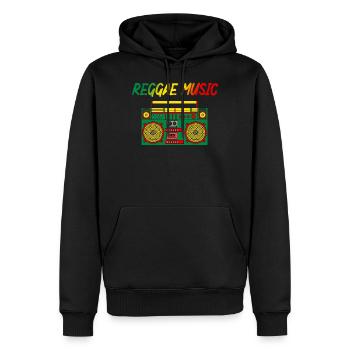 Reggae musique amateurs coloré Jamaïque cassette Radio - Sweat à capuche Premium bio Homme - noir - Devant - Nico (187cm)