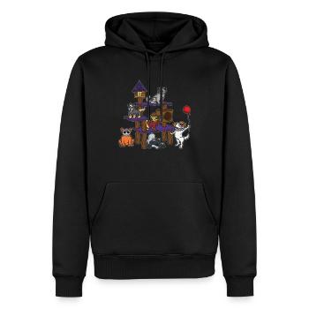 Funny Horror Halloween Cat tree Humor Cartoon - Männer Premium Bio Hoodie - Schwarz - Vorne - Nico (187cm)
