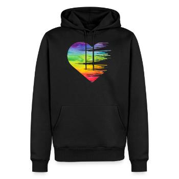 LGBT Stolz Gleichheit Herz Homosexuell Lesbisch - Männer Premium Bio Hoodie - Schwarz - Vorne - Nico (187cm)