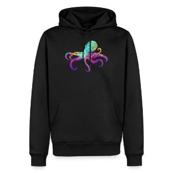 Oktopus Bunte Kraken Meerestier Kunst - Männer Premium Bio Hoodie - Schwarz - Vorne - Nico (187cm)