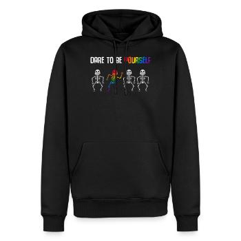 LGBT Orgueil égaux Droits - Sweat à capuche Premium bio Homme - noir - Devant - Nico (187cm)