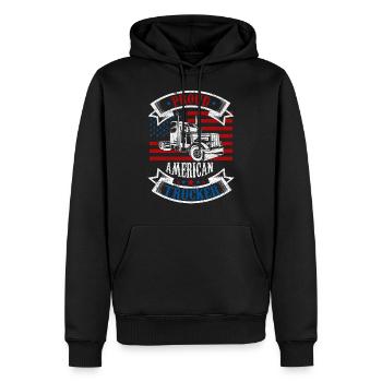 Camion routier camion routier - Sweat à capuche Premium bio Homme - noir - Devant - Nico (187cm)