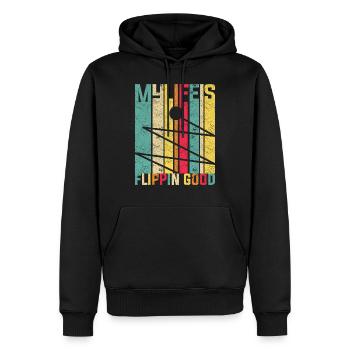 Retro Pinball Flipper Vintage Arcade Gaming - Sweat à capuche Premium bio Homme - noir - Devant - Nico (187cm)