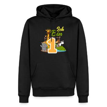 1. Geburtstag 1 Jahr Tiere Zootiere Party - Männer Premium Bio Hoodie - Schwarz - Vorne - Nico (187cm)