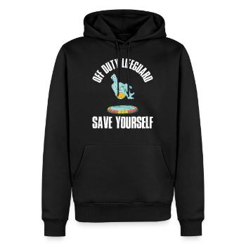 Off Duty Lifeguard Rettungsschwimmer Geschenk - Männer Premium Bio Hoodie - Schwarz - Vorne - Nico (187cm)