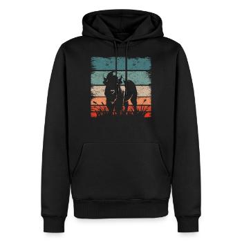 Rétro Vintage Bison Américain Bison - Sweat à capuche Premium bio Homme - noir - Devant - Nico (187cm)