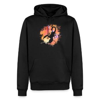Skorpion Sternzeichen Horoskop Astrologie - Männer Premium Bio Hoodie - Schwarz - Vorne - Nico (187cm)