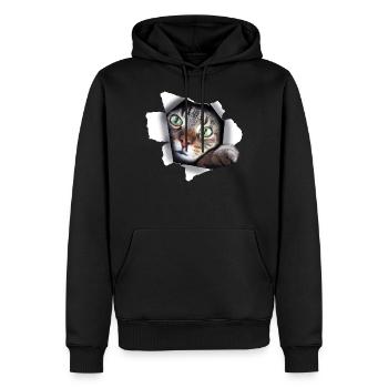 Katzendame Süße Kätzchen Katze Pfote zerrissen - Männer Premium Bio Hoodie - Schwarz - Vorne - Nico (187cm)
