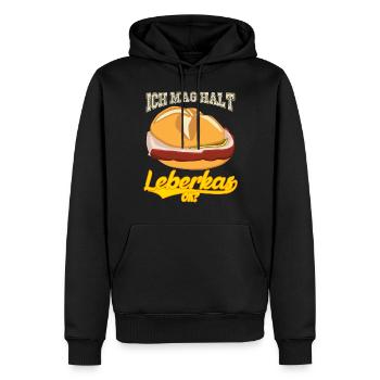 Leberkäse Ich mag Leberkas - Männer Premium Bio Hoodie - Schwarz - Vorne - Nico (187cm)