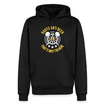 Dart Darter Dartsport - Männer Premium Bio Hoodie - Schwarz - Vorne - Nico (187cm)