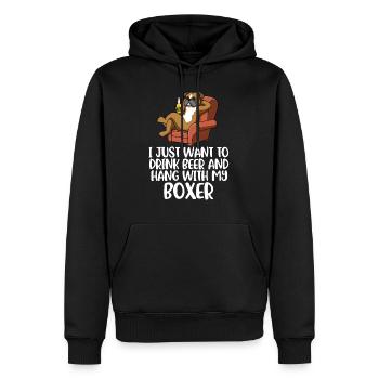 Beer And Boxer Boxer Hund Geschenk - Männer Premium Bio Hoodie - Schwarz - Vorne - Nico (187cm)