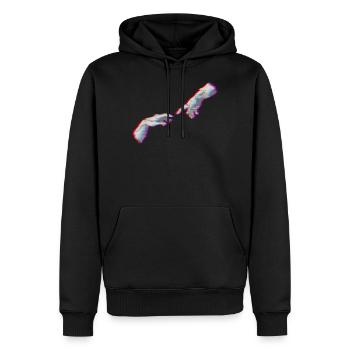 Die Erschaffung Adams Vaporwave Aesthetic Kunst - Männer Premium Bio Hoodie - Schwarz - Vorne - Nico (187cm)