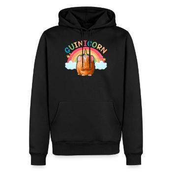 CuteUnicorn cobaye fille - Sweat à capuche Premium bio Homme - noir - Devant - Nico (187cm)