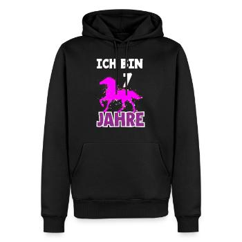 7. Geburtstag Mädchen 7 Jahre Pferd Pferde Party - Männer Premium Bio Hoodie - Schwarz - Vorne - Nico (187cm)