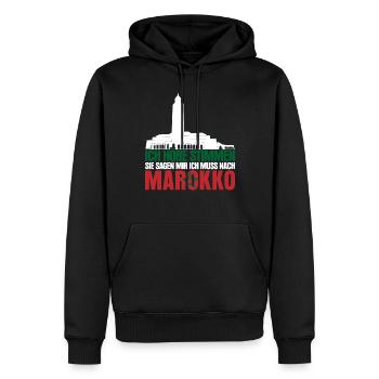 Marokko Amazigh Urlaub Spruch Morocco - Männer Premium Bio Hoodie - Schwarz - Vorne - Nico (187cm)