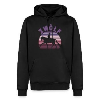 12. Geburtstag Mädchen 12 Jahre Pferd Reiterin - Männer Premium Bio Hoodie - Schwarz - Vorne - Nico (187cm)