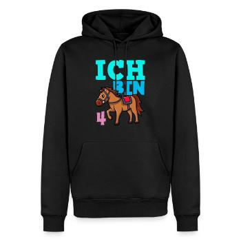 4. Geburtstag Mädchen 4 Jahre Pferd Pferde Party - Männer Premium Bio Hoodie - Schwarz - Vorne - Nico (187cm)