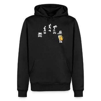 Natation Nageurs - Sweat à capuche Premium bio Homme - noir - Devant - Nico (187cm)
