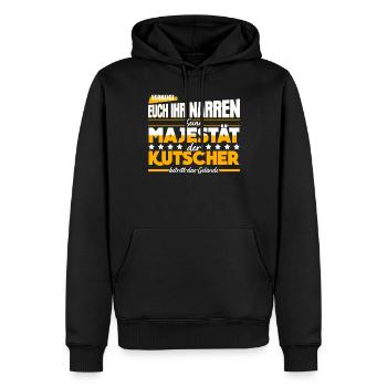 Kutsche Pferdekutsche Witz Kutscher - Männer Premium Bio Hoodie - Schwarz - Vorne - Nico (187cm)