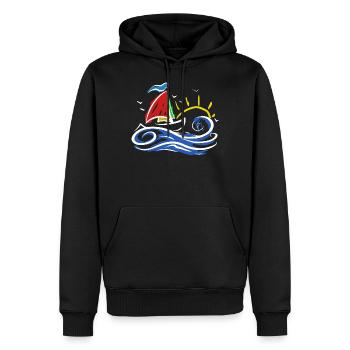 Seglen Segelboot Segler - Männer Premium Bio Hoodie - Schwarz - Vorne - Nico (187cm)