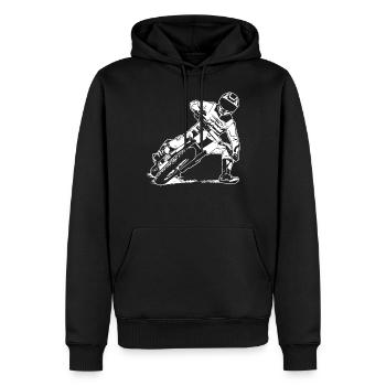 Flat Track Racer - Speedway - Sweat à capuche Premium bio Homme - noir - Devant - Nico (187cm)