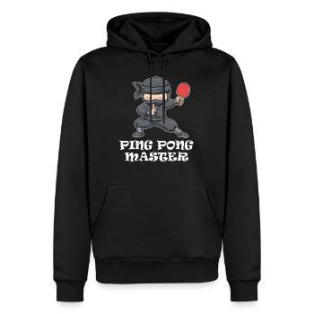 Ping Pong Master ping-pong ping-pong cadeau - Sweat à capuche Premium bio Homme - noir - Devant - Nico (187cm)