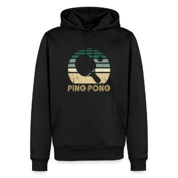 Vintage Ping Pong Table Tennis Racket Gift - Men’s Premium Organic Hoodie - black - Front - Nico (187cm)