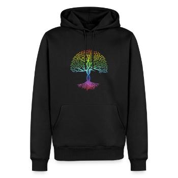 DNA Tree Coloré Méditation Yoga Zen Asana Cadeau - Sweat à capuche Premium bio Homme - noir - Devant - Nico (187cm)