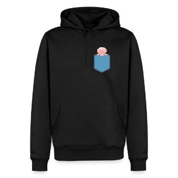 Naked mole in shirt pocket - Men’s Premium Organic Hoodie - black - Front - Nico (187cm)