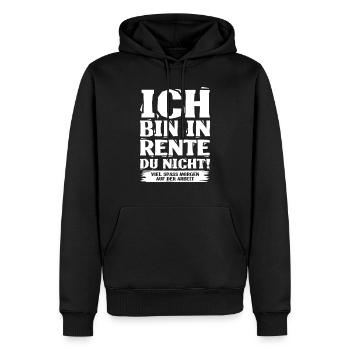 Rente - Männer Premium Bio Hoodie - Schwarz - Vorne - Nico (187cm)