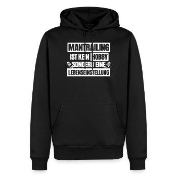 Mantrailing - Männer Premium Bio Hoodie - Schwarz - Vorne - Nico (187cm)