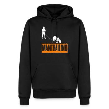 Mantrailing Chien de sauvetage chien traqueur - Sweat à capuche Premium bio Homme - noir - Devant - Nico (187cm)