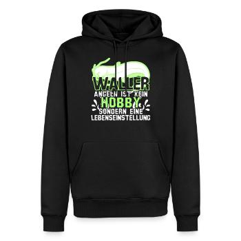 Waller Angeln Fischen Fischer Angler - Männer Premium Bio Hoodie - Schwarz - Vorne - Nico (187cm)