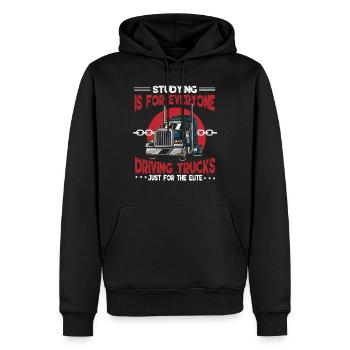 Chauffeurs routiers routiers - Sweat à capuche Premium bio Homme - noir - Devant - Nico (187cm)