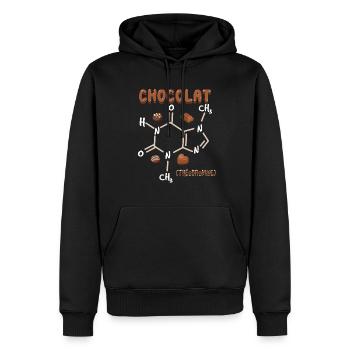 Schokolade - Männer Premium Bio Hoodie - Schwarz - Vorne - Nico (187cm)