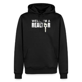 Immobilienmakler - Männer Premium Bio Hoodie - Schwarz - Vorne - Nico (187cm)