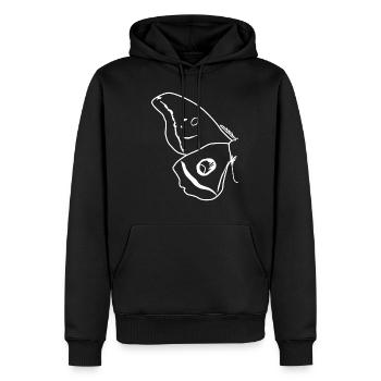 Moth Outline Wing Moth - Men’s Premium Organic Hoodie - black - Front - Nico (187cm)