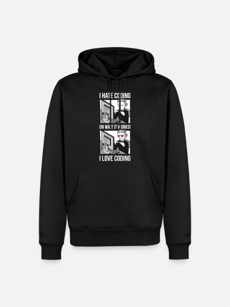 I Love Coding Programmieren Geschenk - Männer Premium Bio Hoodie - Schwarz